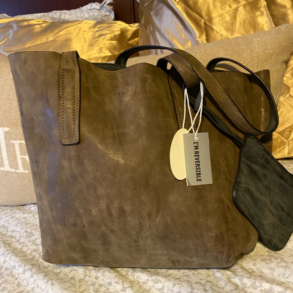 Reversal Susan Joy tote with pouchette and bonus crossbody